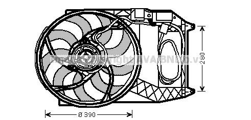 Prasco BW7524 Hub, engine cooling fan wheel BW7524