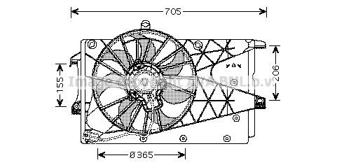 Prasco OL7526 Hub, engine cooling fan wheel OL7526