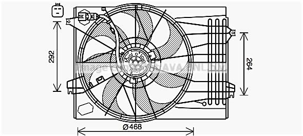 Prasco HY7573 Hub, engine cooling fan wheel HY7573