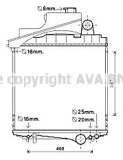 Prasco JD2049 Radiator, engine cooling JD2049