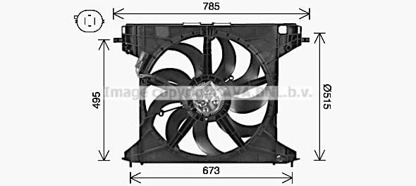 Prasco AL7528 Hub, engine cooling fan wheel AL7528