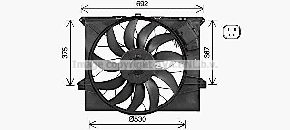 Prasco MS7745 Hub, engine cooling fan wheel MS7745