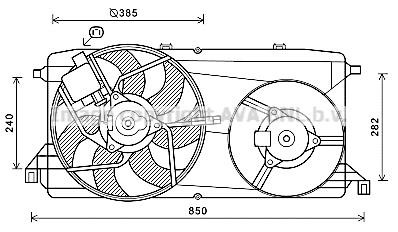 Prasco FD7580 Hub, engine cooling fan wheel FD7580