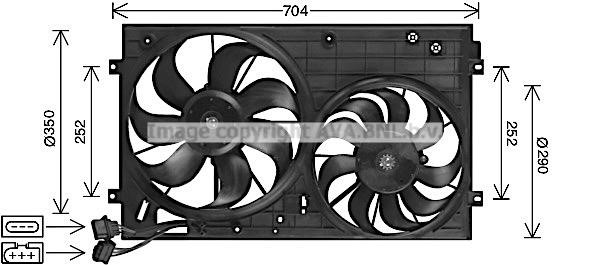 Prasco AI7526 Hub, engine cooling fan wheel AI7526