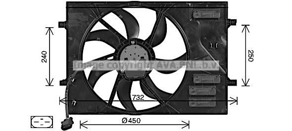 Prasco AI7525 Hub, engine cooling fan wheel AI7525