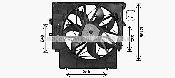 Prasco BW7598 Hub, engine cooling fan wheel BW7598