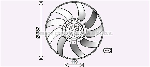 Prasco AI7519 Hub, engine cooling fan wheel AI7519
