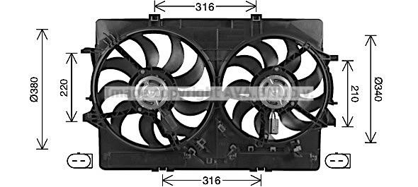 Prasco AI7522 Hub, engine cooling fan wheel AI7522