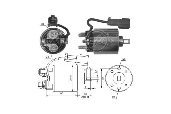 Messmer ZM2719 Solenoid switch, starter ZM2719