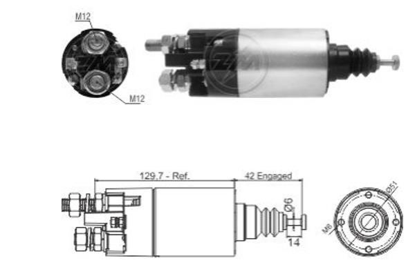Messmer ZM1842 Solenoid switch, starter ZM1842