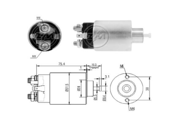 Messmer ZM8698 Solenoid switch, starter ZM8698