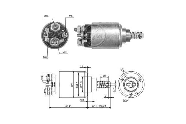 Messmer ZM1639 Solenoid switch, starter ZM1639