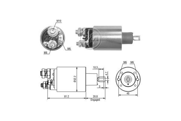 Messmer ZM1484 Solenoid switch, starter ZM1484