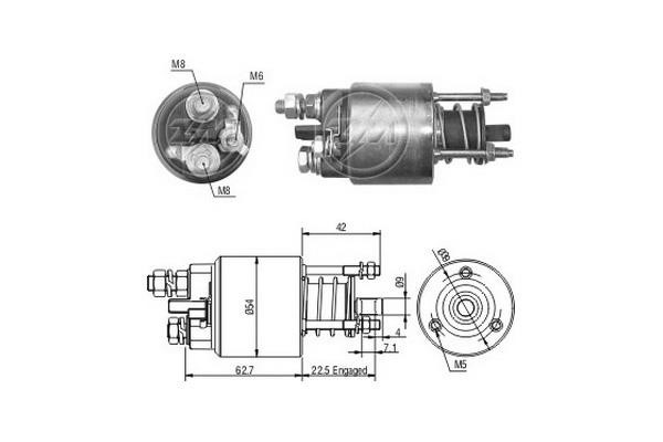 Messmer ZM6395 Solenoid switch, starter ZM6395