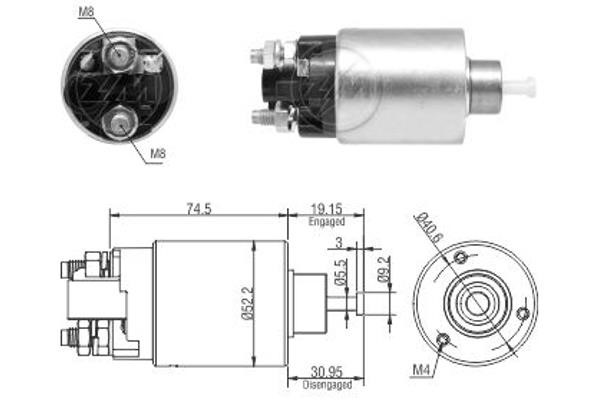 Messmer ZM1866 Solenoid switch, starter ZM1866