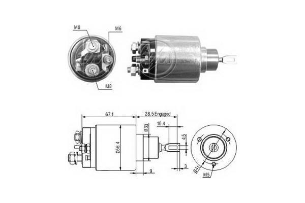 Messmer ZM1473 Solenoid switch, starter ZM1473