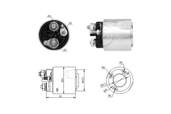 Messmer ZM6492 Solenoid switch, starter ZM6492