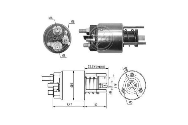 Messmer ZM3395 Solenoid switch, starter ZM3395