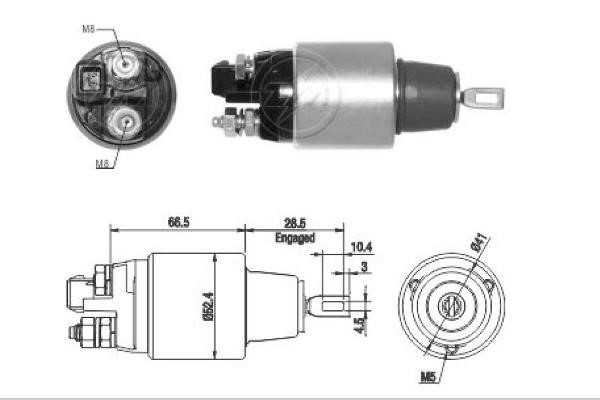 Messmer ZM1382 Solenoid switch, starter ZM1382