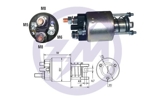 Messmer ZM2396 Solenoid switch, starter ZM2396