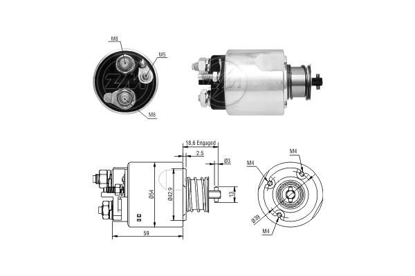 Messmer ZM7492 Solenoid switch, starter ZM7492