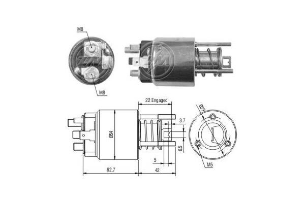 Messmer ZM1395 Solenoid switch, starter ZM1395