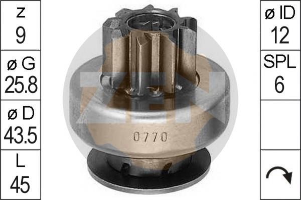 Messmer ZN0770 Freewheel gear, starter ZN0770