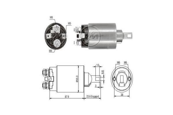 Messmer ZM894 Solenoid switch, starter ZM894