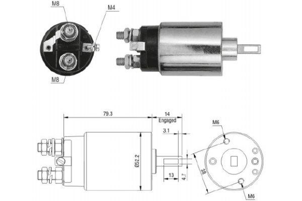 Messmer ZM689 Solenoid switch, starter ZM689
