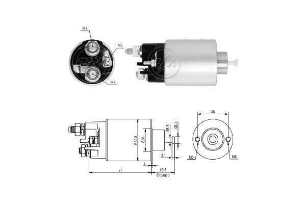 Messmer ZM5993 Solenoid switch, starter ZM5993