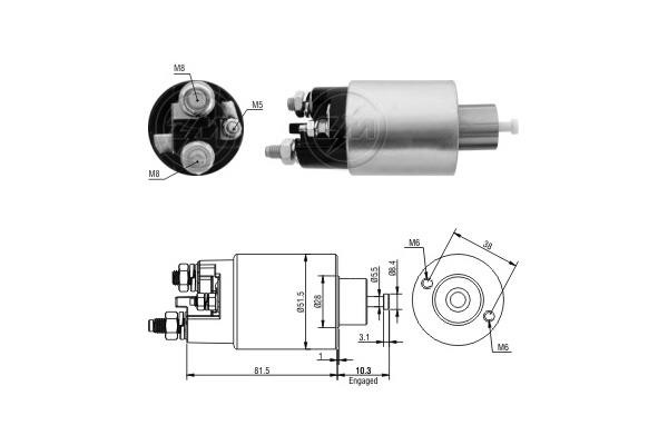 Messmer ZM1993 Solenoid switch, starter ZM1993