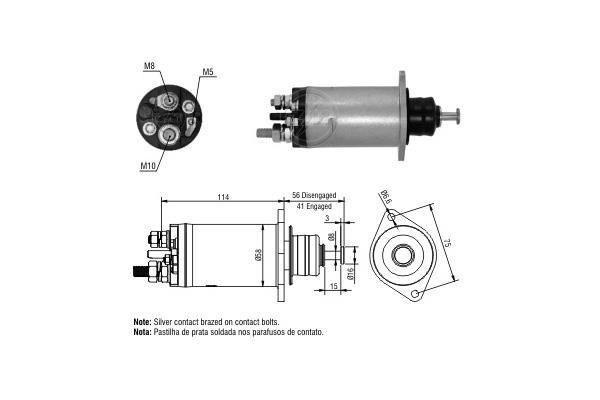 Messmer ZM2818 Solenoid switch, starter ZM2818