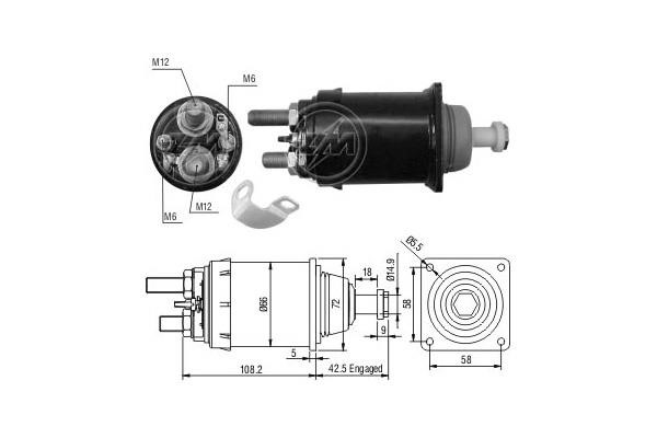 Messmer ZM835 Solenoid switch, starter ZM835