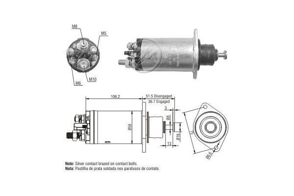 Messmer ZM815 Solenoid switch, starter ZM815