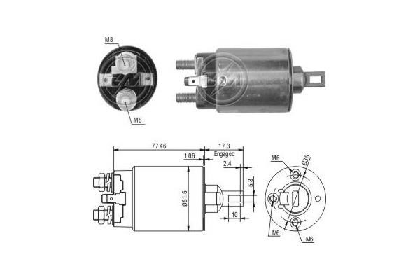 Messmer ZM1691 Solenoid switch, starter ZM1691