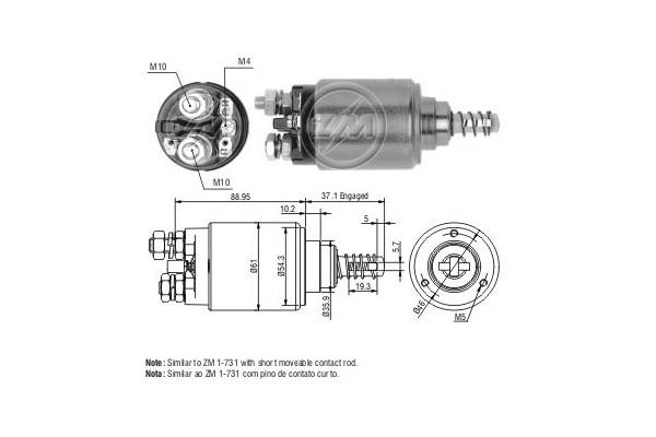 Messmer ZM543 Solenoid switch, starter ZM543