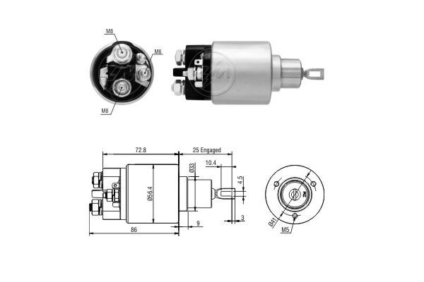 Messmer ZM5973 Solenoid switch, starter ZM5973