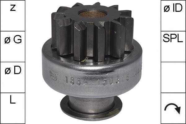 Messmer ZN1884 Freewheel gear, starter ZN1884