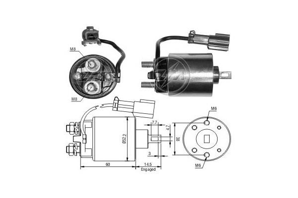 Messmer ZM719 Solenoid switch, starter ZM719