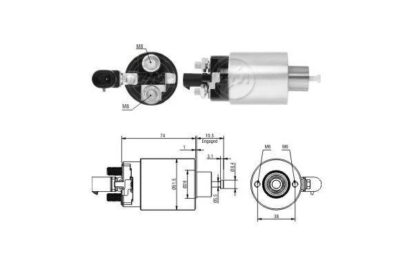 Messmer ZM5695 Solenoid switch, starter ZM5695