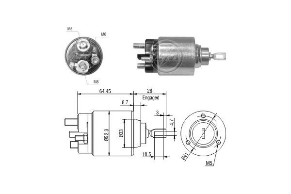 Messmer ZM371 Solenoid switch, starter ZM371