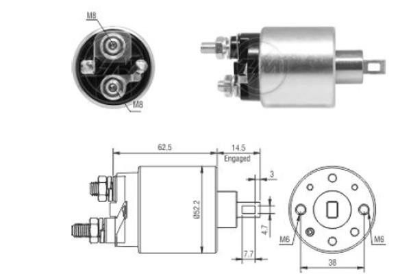 Messmer ZM3710 Solenoid switch, starter ZM3710