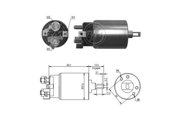 Messmer ZM981 Solenoid switch, starter ZM981