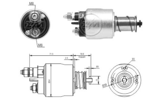 Messmer ZM8495 Solenoid switch, starter ZM8495