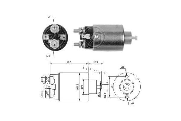 Messmer ZM1698 Solenoid switch, starter ZM1698