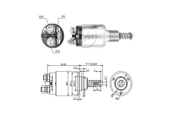 Messmer ZM732 Solenoid switch, starter ZM732