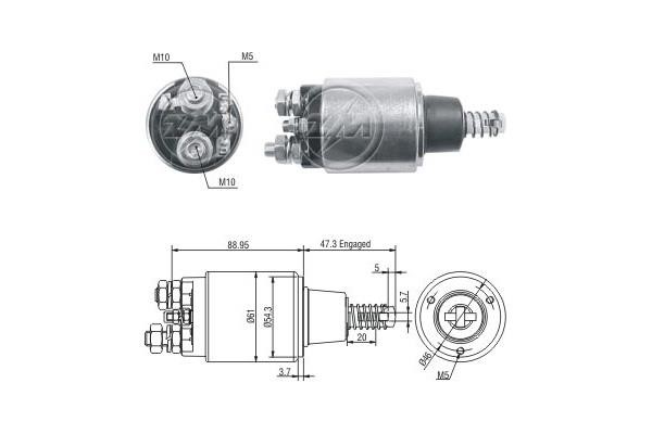 Messmer ZM735 Solenoid switch, starter ZM735