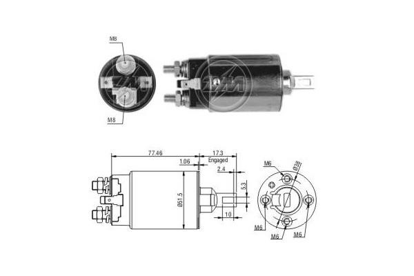 Messmer ZM692 Solenoid switch, starter ZM692