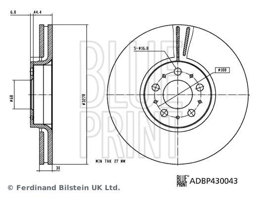 Brake disk Blue Print ADBP430043