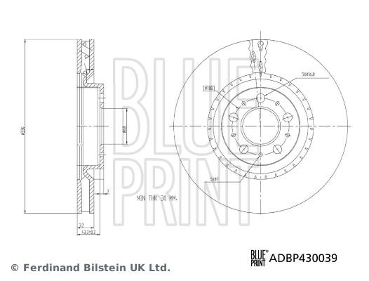Brake rotor Volvo S60: ADBP430039 Blue Print Brake disk